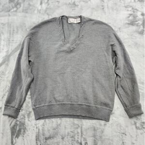 Vintage‎ Michael Jordan Lowell Dreyfus Sweater Womens L Gray Wool V-Neck Preppy